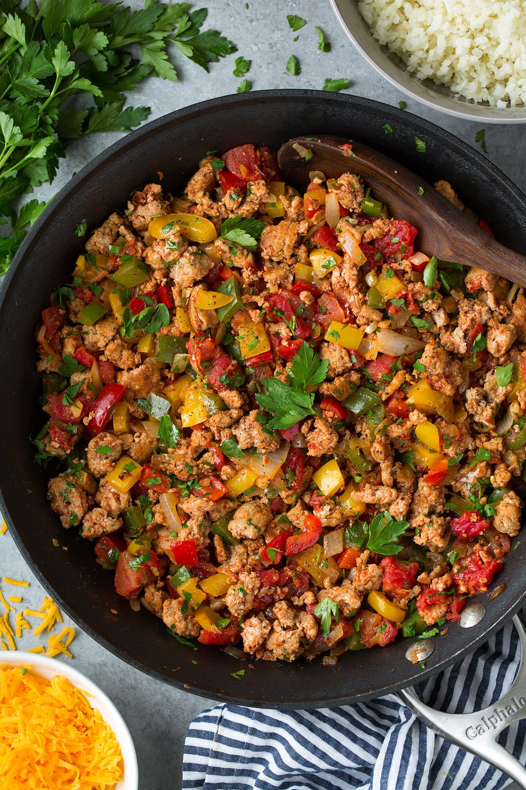 Sweet & Tangy BBQ Ground Beef with Peppers & Onions (Sun)
