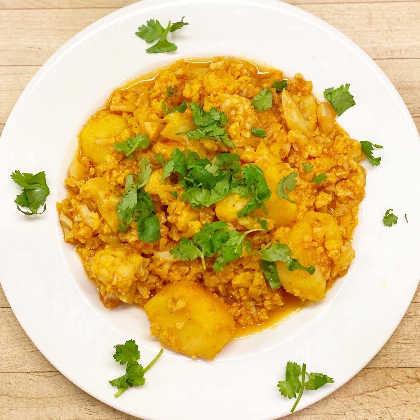 Potato Cauliflower Curry with Rice (Aloo Gobi with Rice) (Sun)