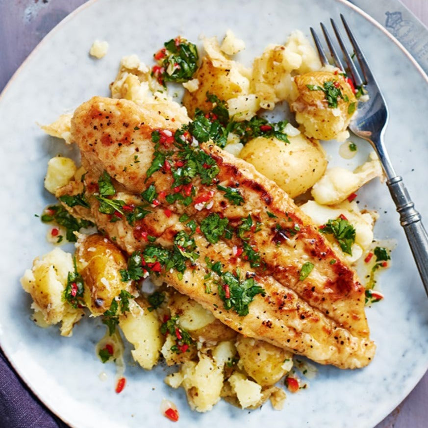 Lemon Baked Basa with Roasted Vegetables