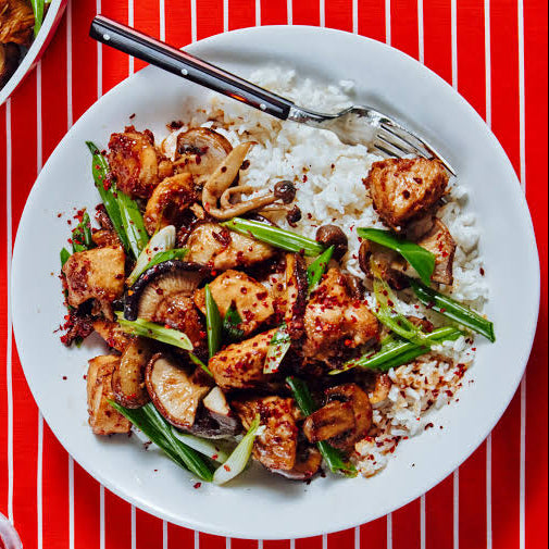 Mushroom Chicken Stir Fry with Garlic Rice (Sun)